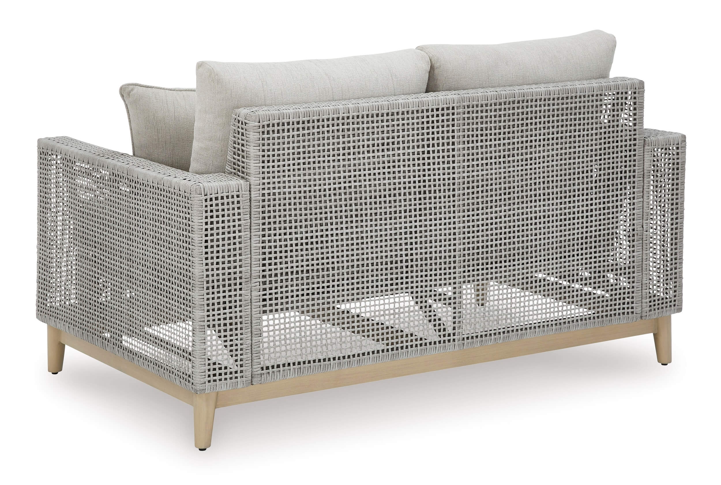 Seton Creek Outdoor Nuvella Fabric/Resin Wicker Loveseat w/2 Pillows