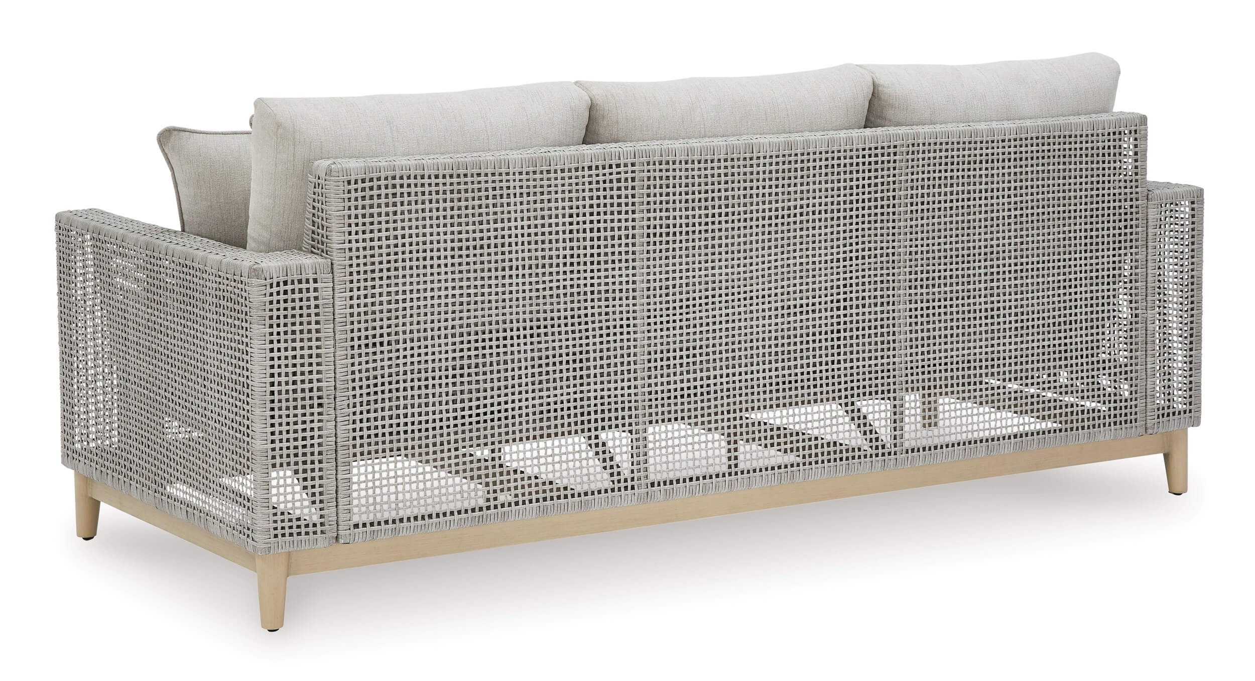 Seton Creek Outdoor Nuvella Fabric/Resin Wicker Sofa w/4 Pillows