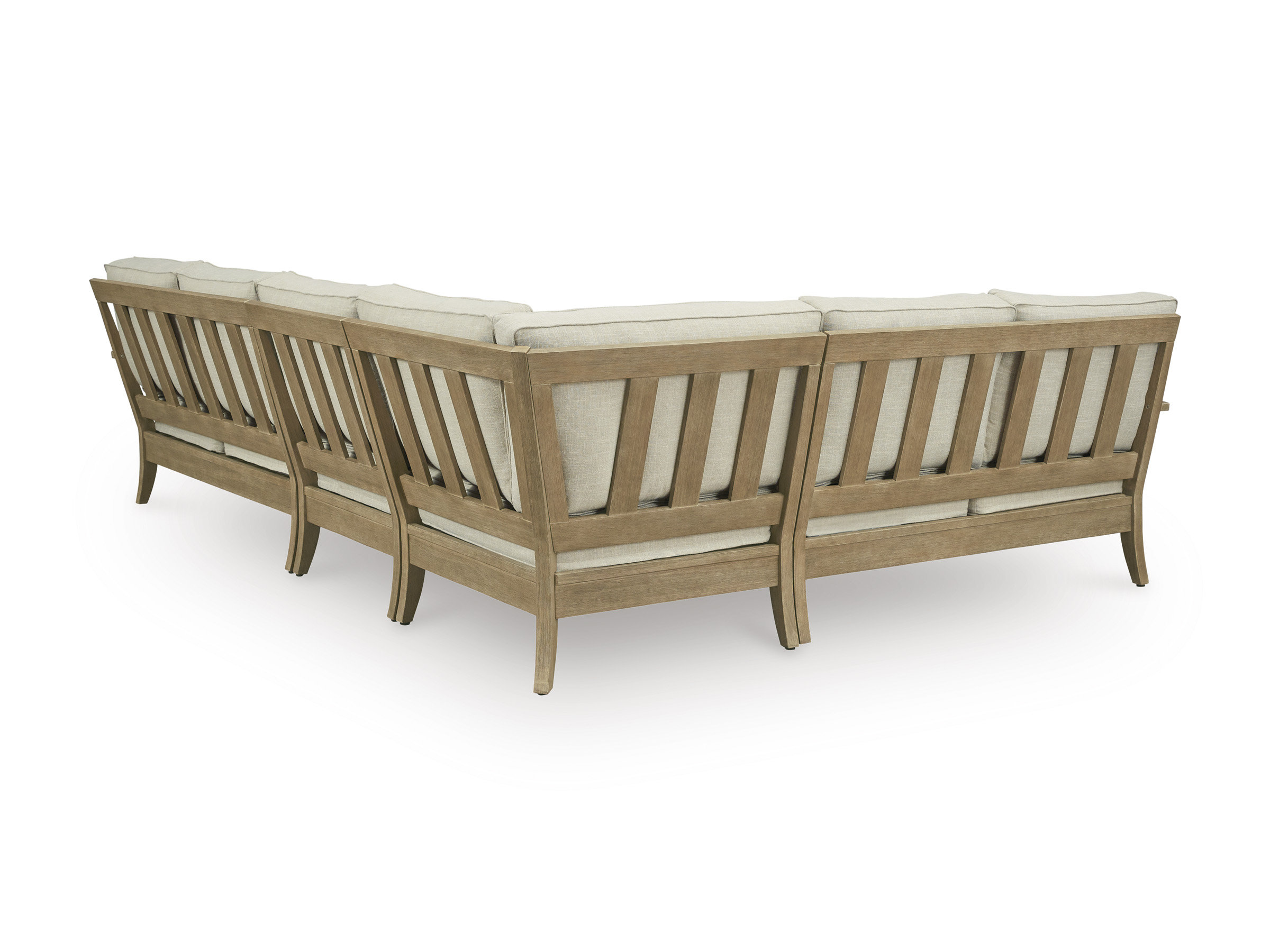 Clare View L-Shaped Polyester/Wood 4-Piece Outdoor Sectional