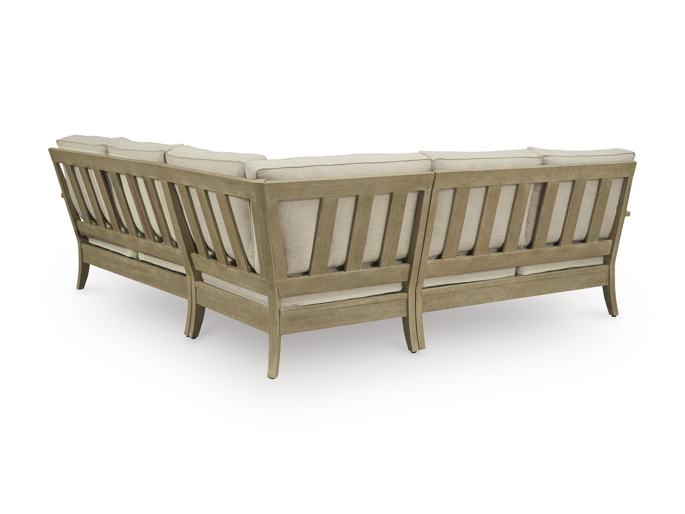 Clare View L-Shaped Polyester/Wood 3-Piece Outdoor Sectional