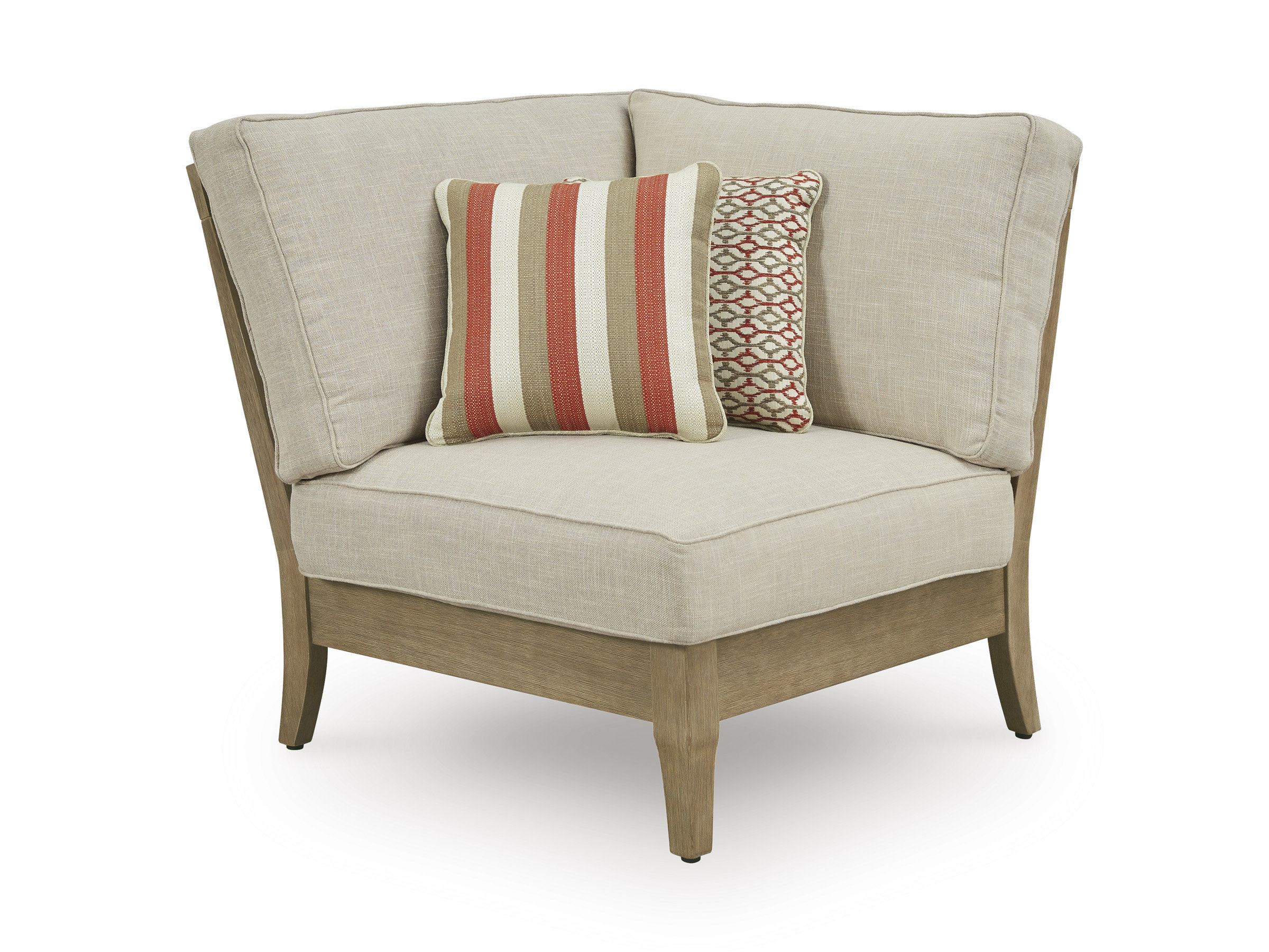 Clare View L-Shaped Polyester/Wood 4-Piece Outdoor Sectional
