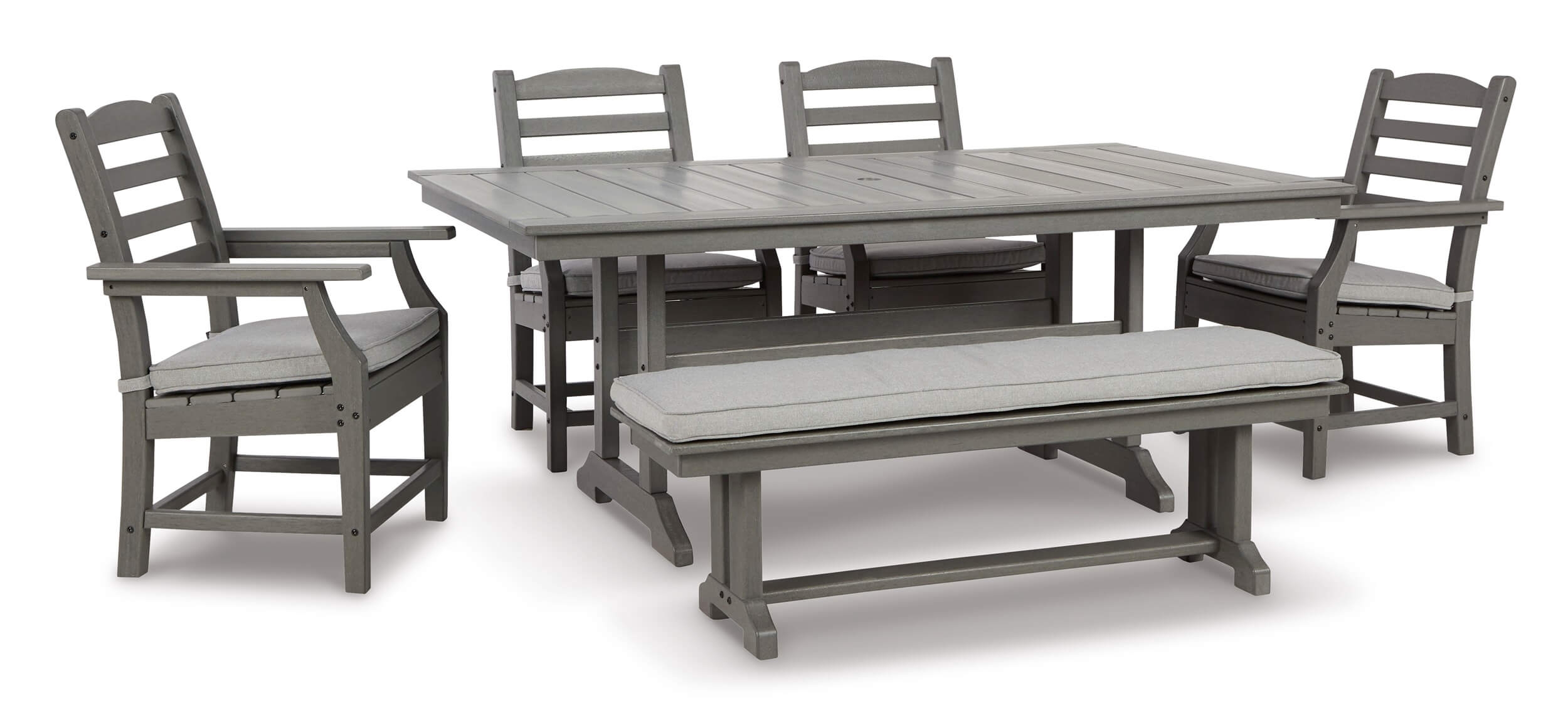Visola Outdoor High-Density Polyethylene Rectangular Patio Dining Set