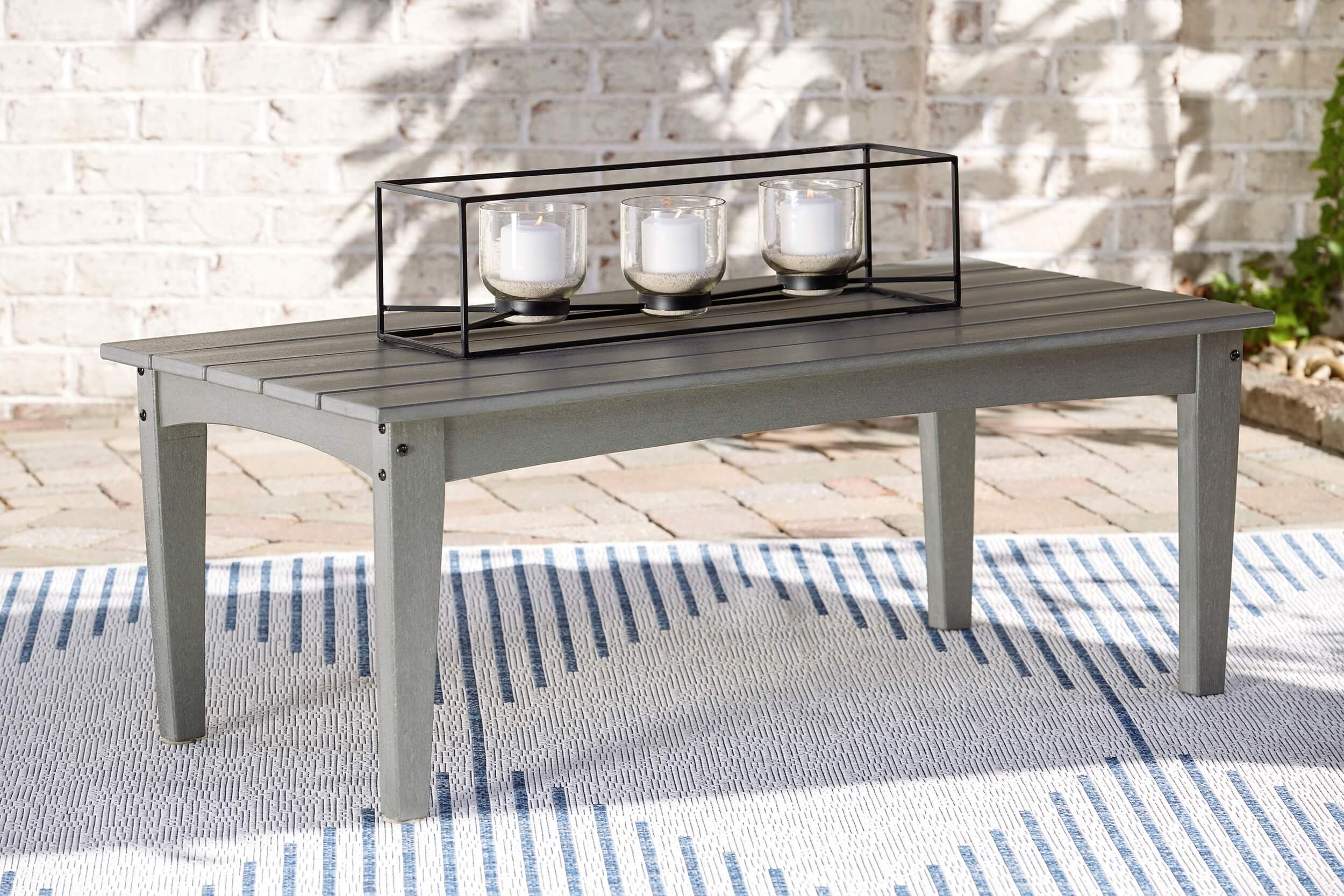 Visola Outdoor High-Density Polyethylene Rectangular Coffee Table