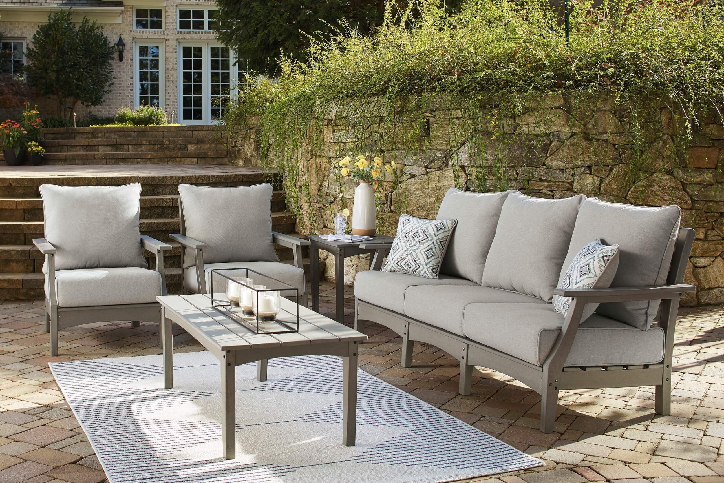Visola Outdoor Nuvella Fabric/High-Density Polyethylene Patio Seating Set