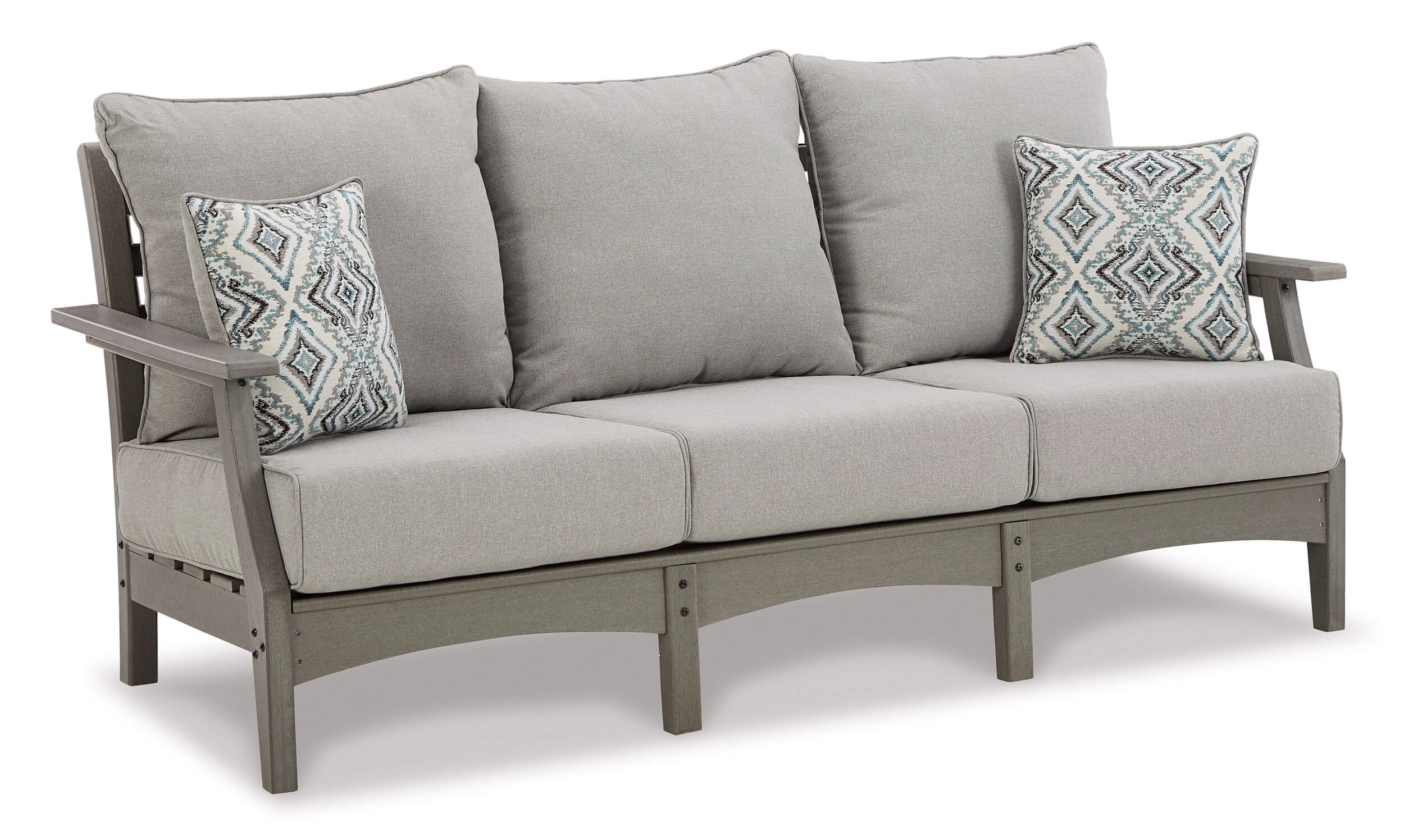 Ashley Visola Outdoor Fabric/Polyethylene Sofa, Gray