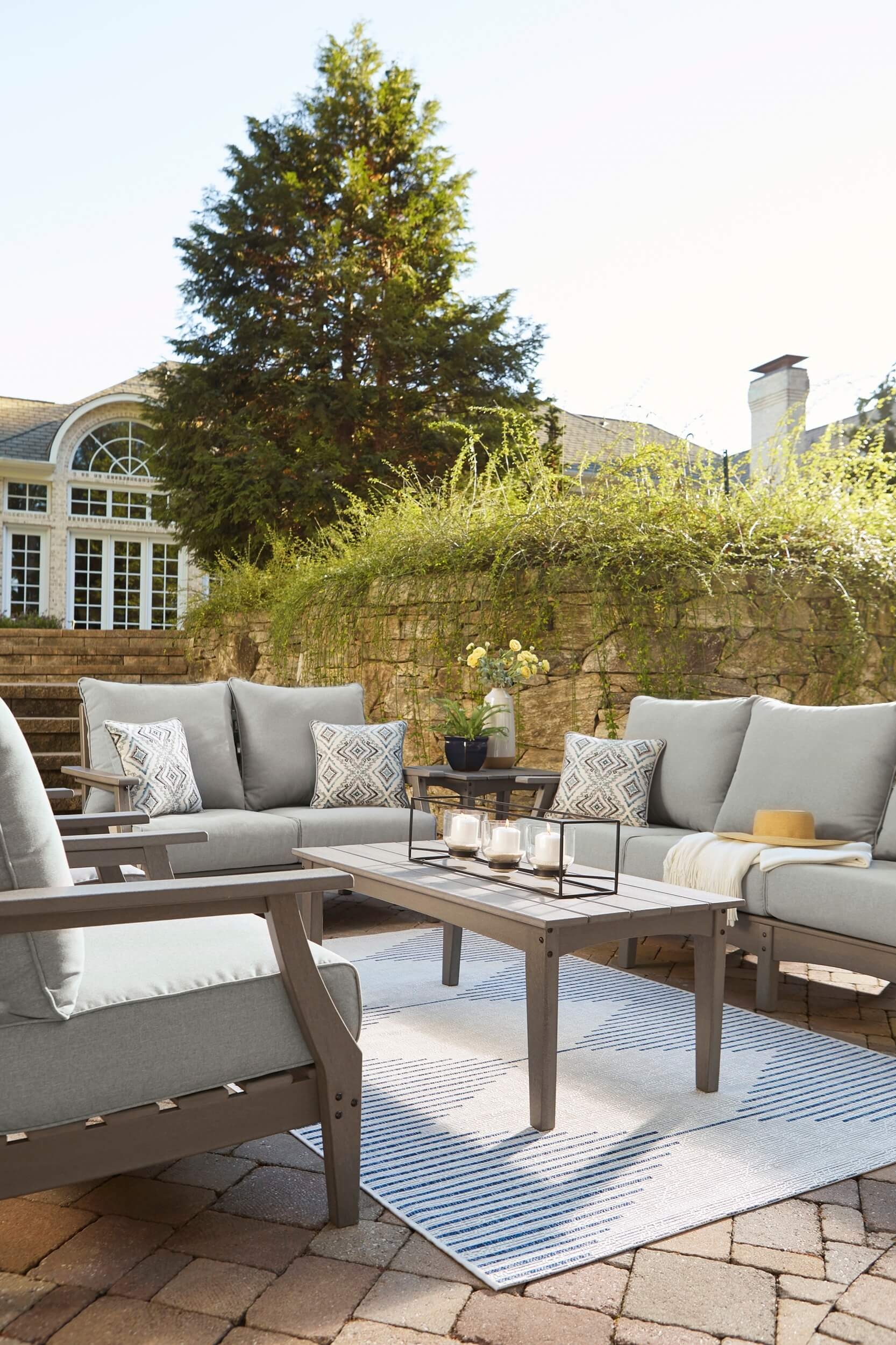 Visola Outdoor Nuvella Fabric/High-Density Polyethylene Patio Seating Set