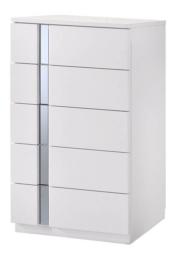 Palermo White Lacquer And Chrome Lacquer Chest