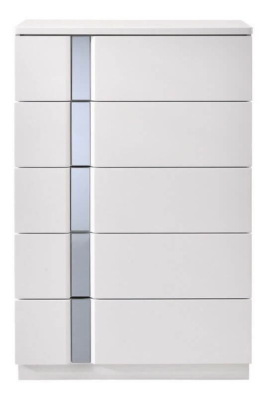 Palermo White Lacquer And Chrome Lacquer Chest