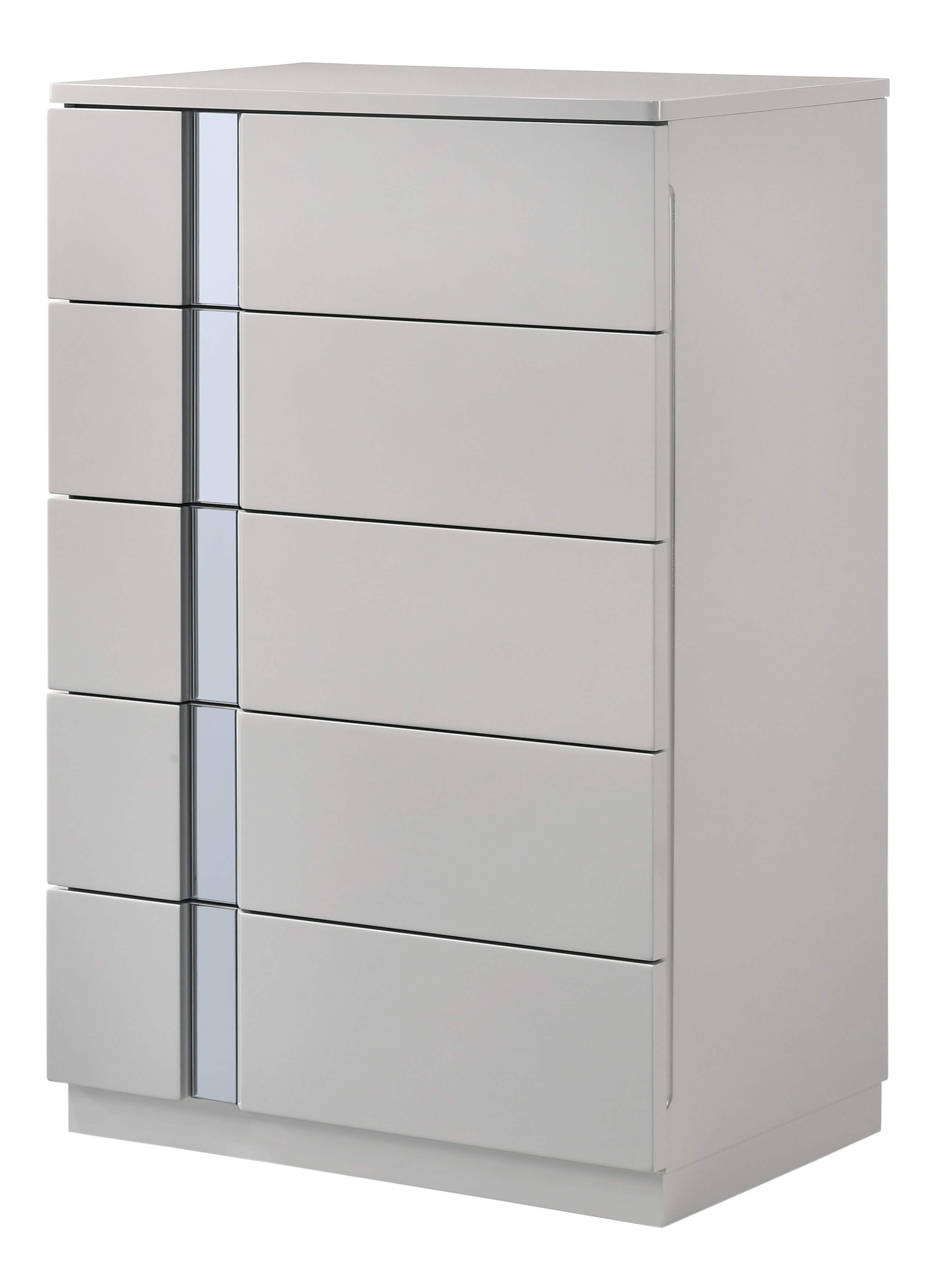 Palermo White Lacquer And Chrome Lacquer Chest