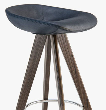 Palm Fabric/Wood Customizable Backless Stool