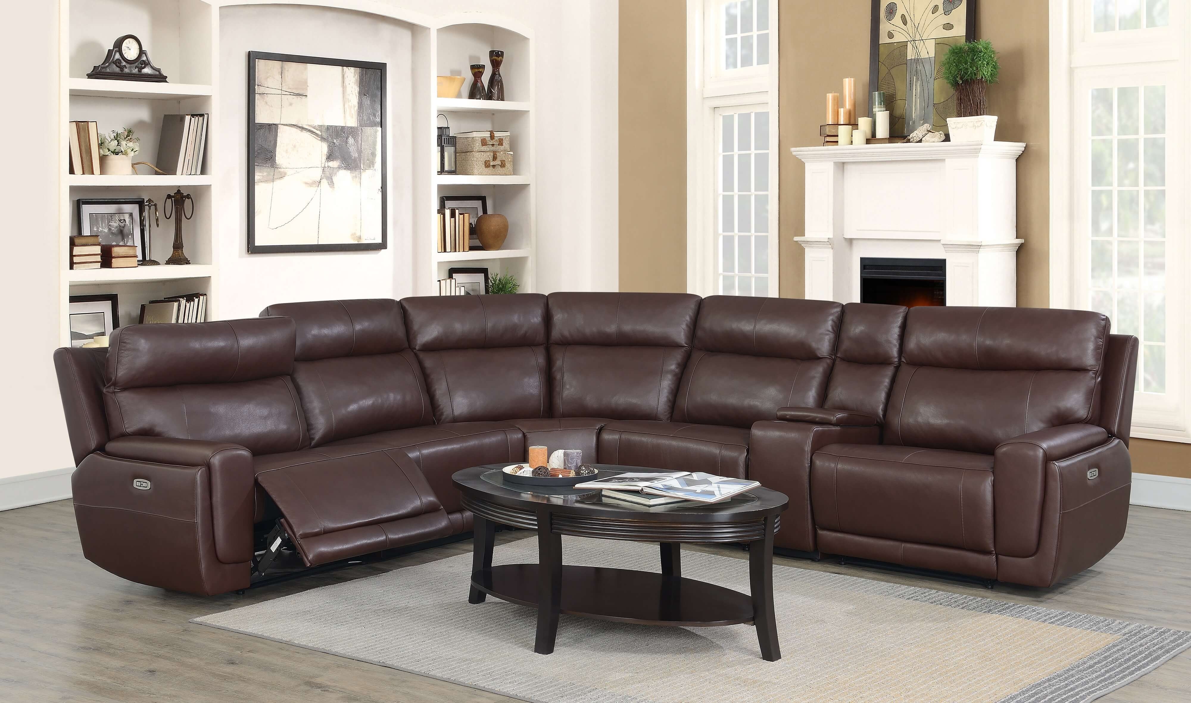 Klaussner Palmero L-Shape Leather Reclining Sectional