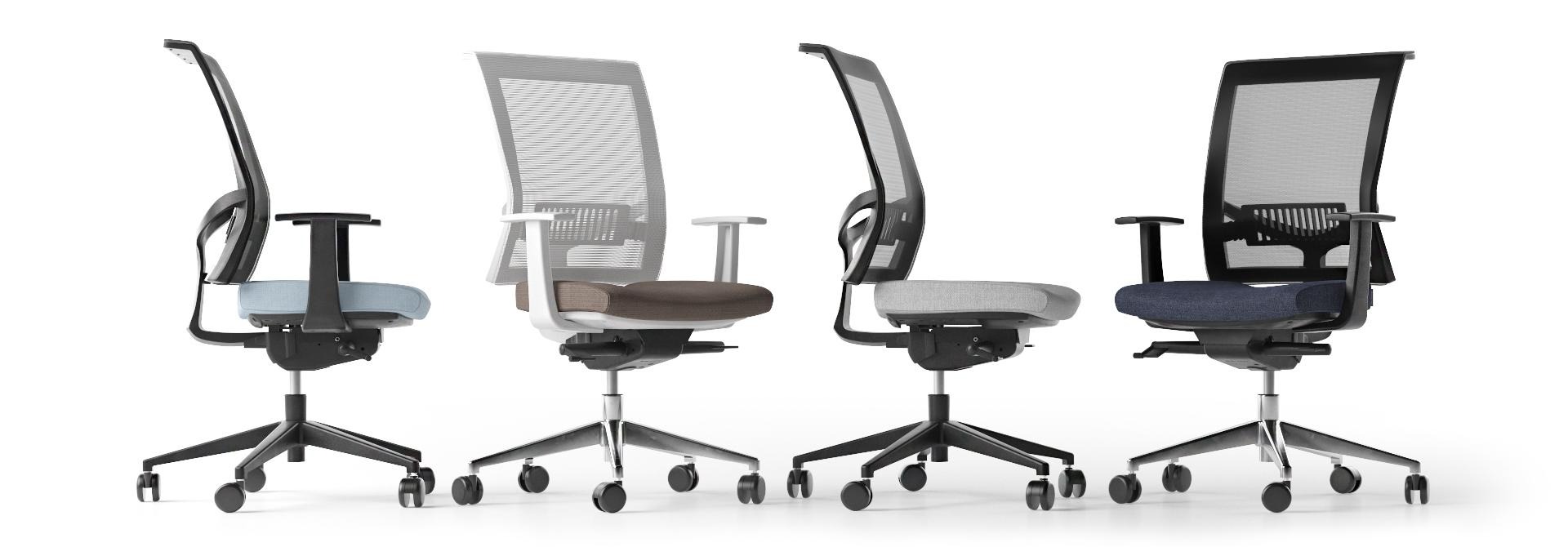 Eva.II Executive Chair w/Lumbar Support & Soft PU Headrest, Black Plastic Chair Body, Synchro Mechanism w/Side Tension (Plastic Base w/Fibreglass)