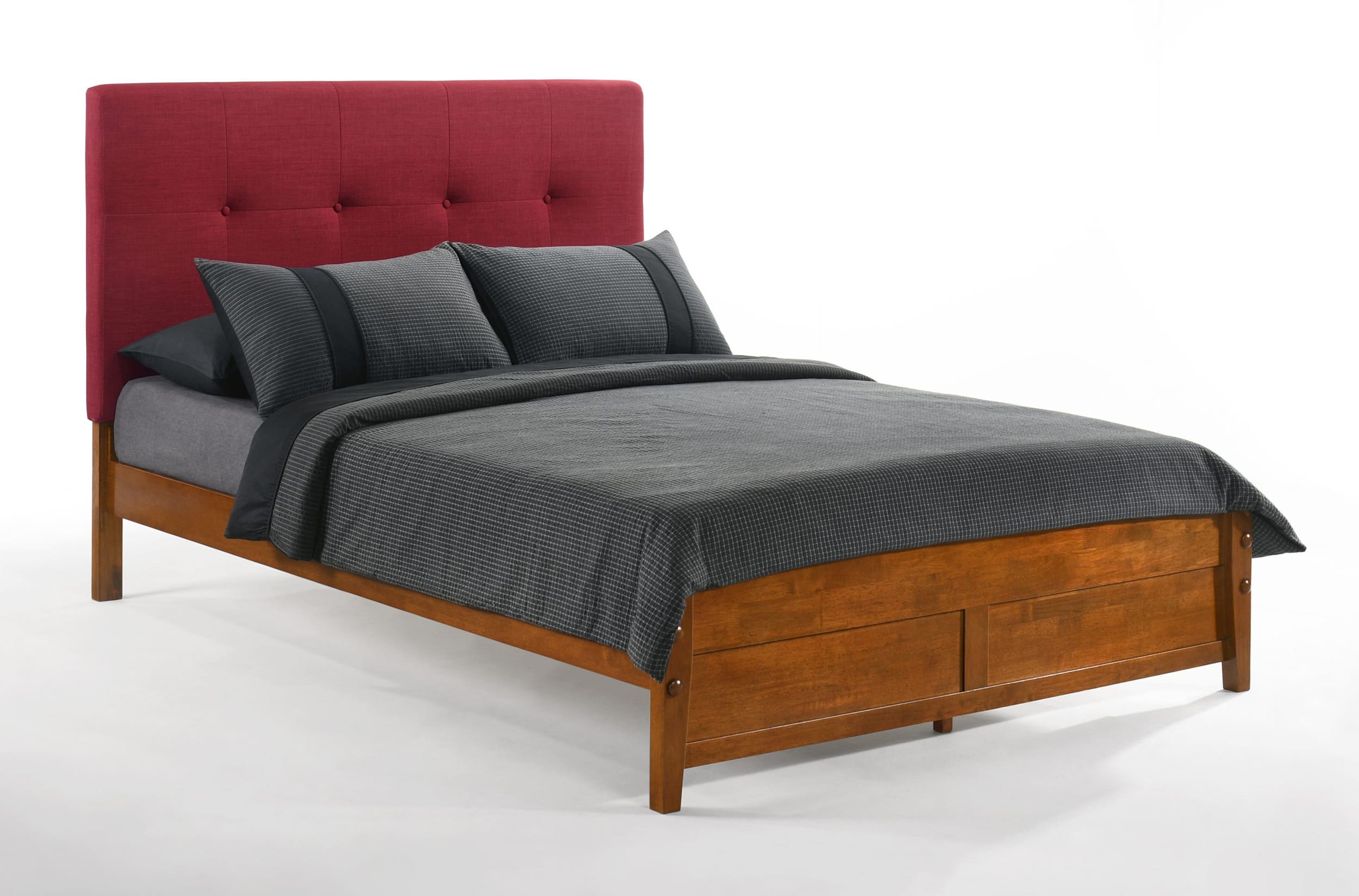 Spices Paprika Fabric/Wood K-Series High/Low Platform Bed, King Size