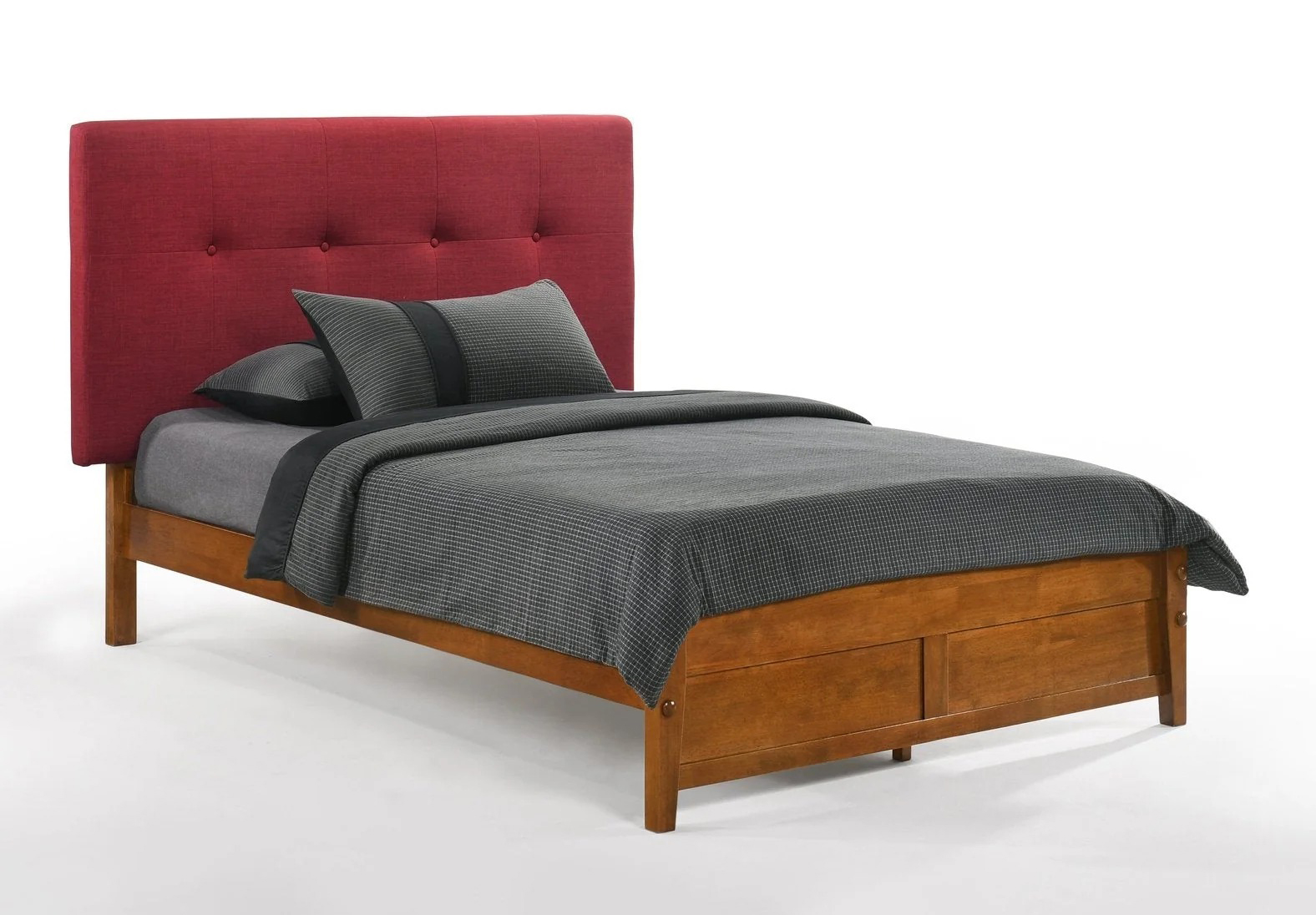 Spices Paprika Fabric/Wood K-Series High/Low Platform Bed, California King Size