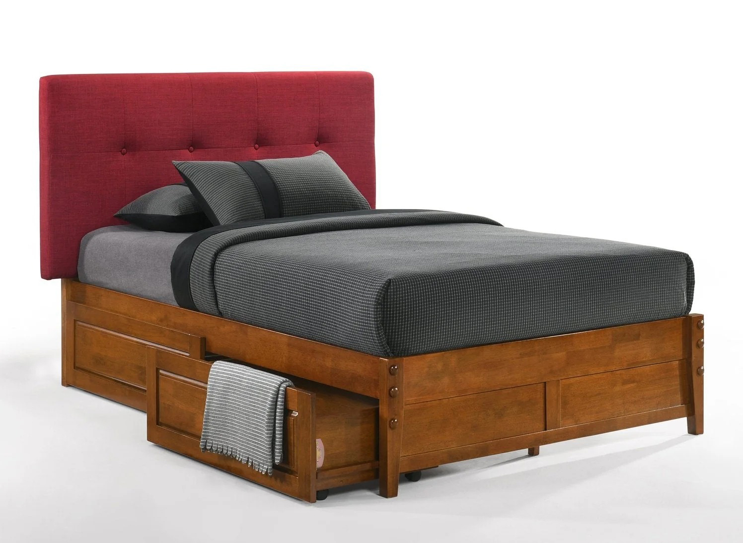 Spices Paprika Fabric/Wood K-Series High/Low Platform Bed