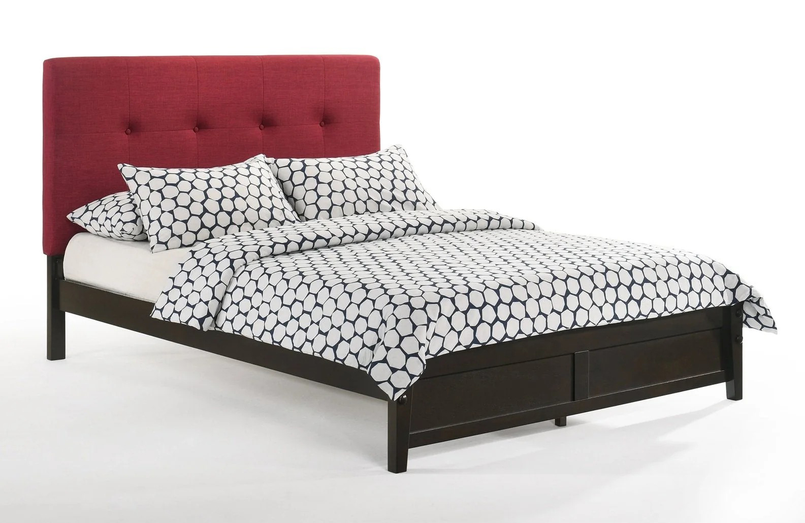 Spices Paprika Fabric/Wood K-Series High/Low Platform Bed, California King Size