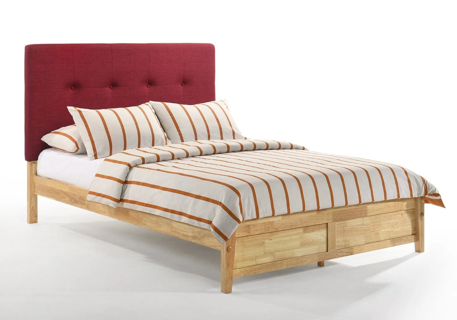 Spices Paprika Fabric/Wood K-Series High/Low Platform Bed, California King Size