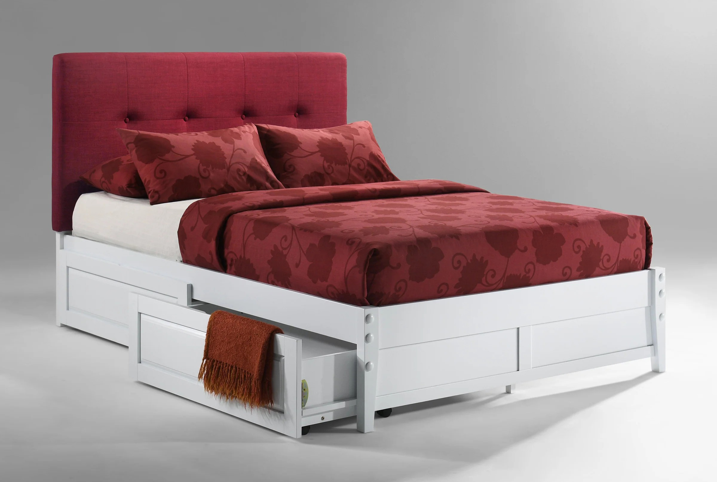 Spices Paprika Fabric/Wood K-Series High/Low Platform Bed