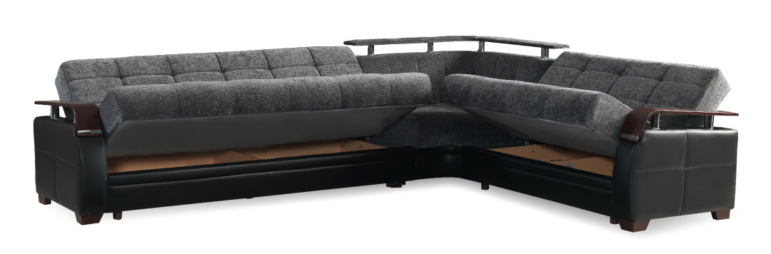 Paramus L-Shaped Upholstered Convertible Storage Sectional