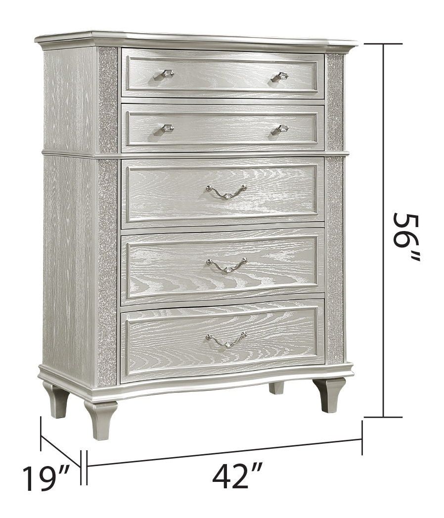 Paris 5-Drawer Wood Veneer Chest