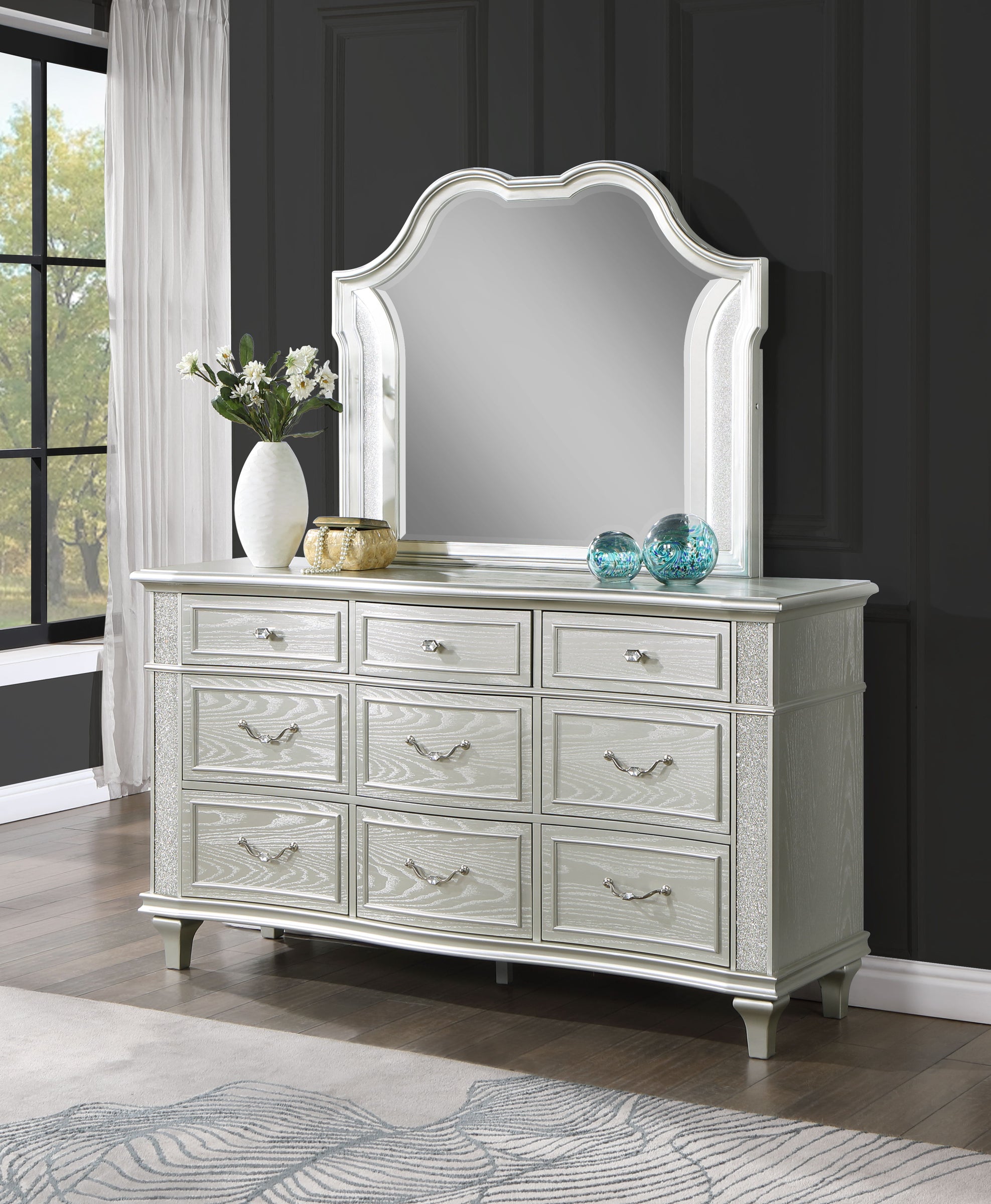 Paris 9-Drawer Wood Veneer Dresser