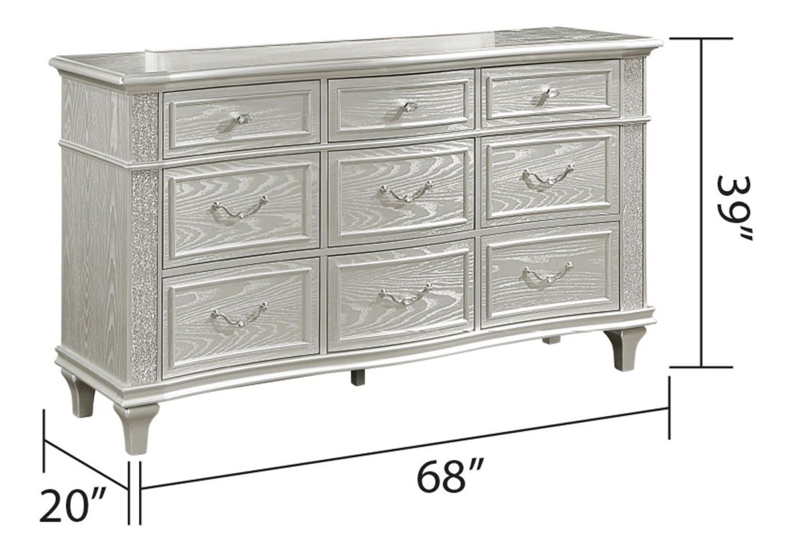 Paris 9-Drawer Wood Veneer Dresser