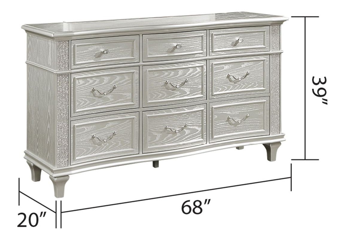 Paris Velvet/Wood Regular Bedroom Set