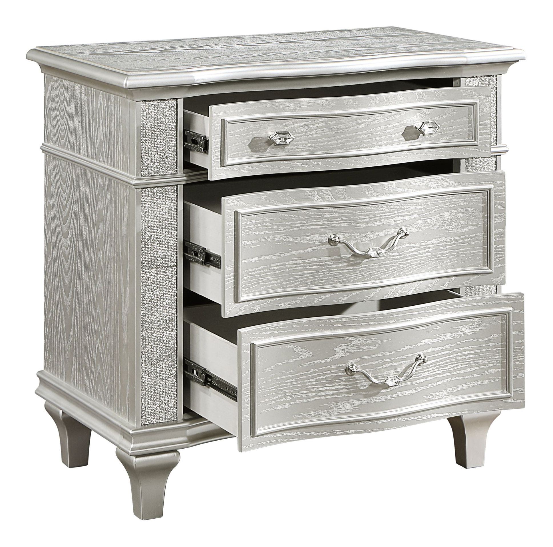 Paris 3-Drawer Wood Veneer Nightstand