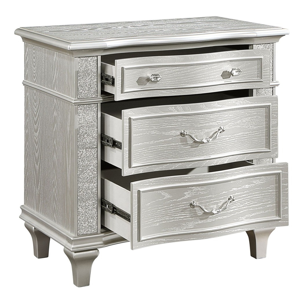 Paris Velvet/Wood Regular Bedroom Set