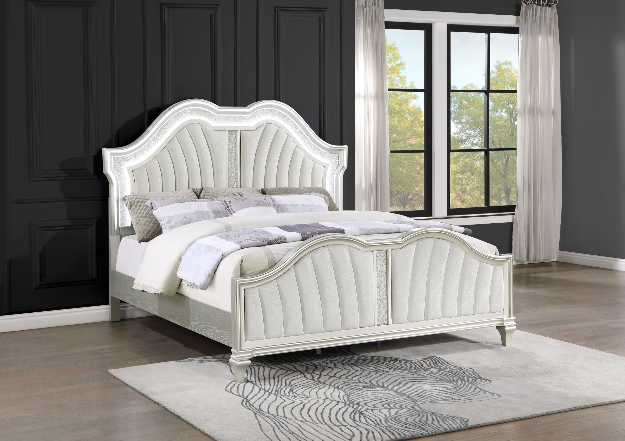 Paris Velvet/Wood Regular Bedroom Set