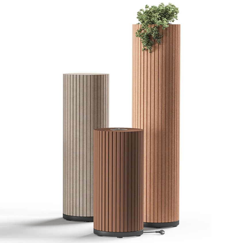 Parthos Acoustic Column w/Space for Plant Pot (Ø 9" x 6.6")