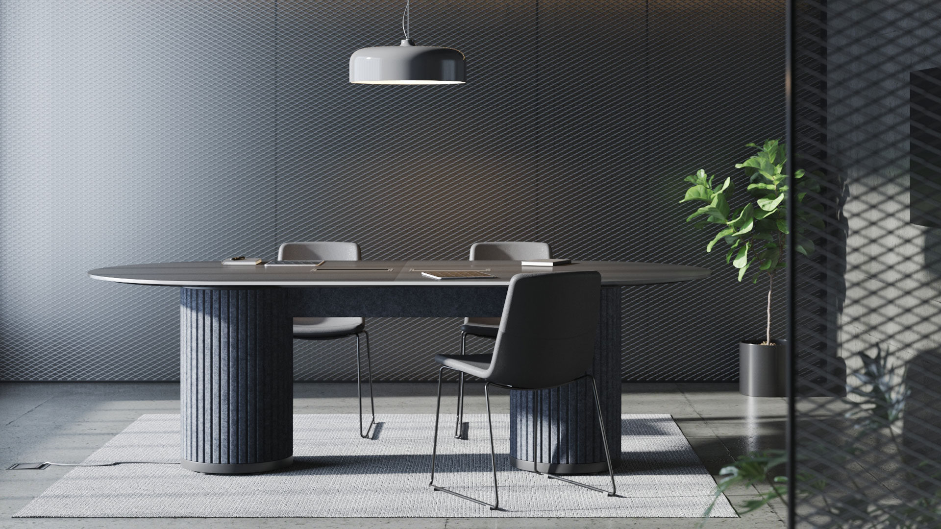 Parthos Office Oval Meeting Conference Table w/Grommet