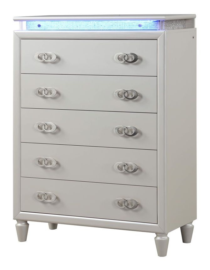5 Drawer Orren Ellis Dressers & Chests with LED