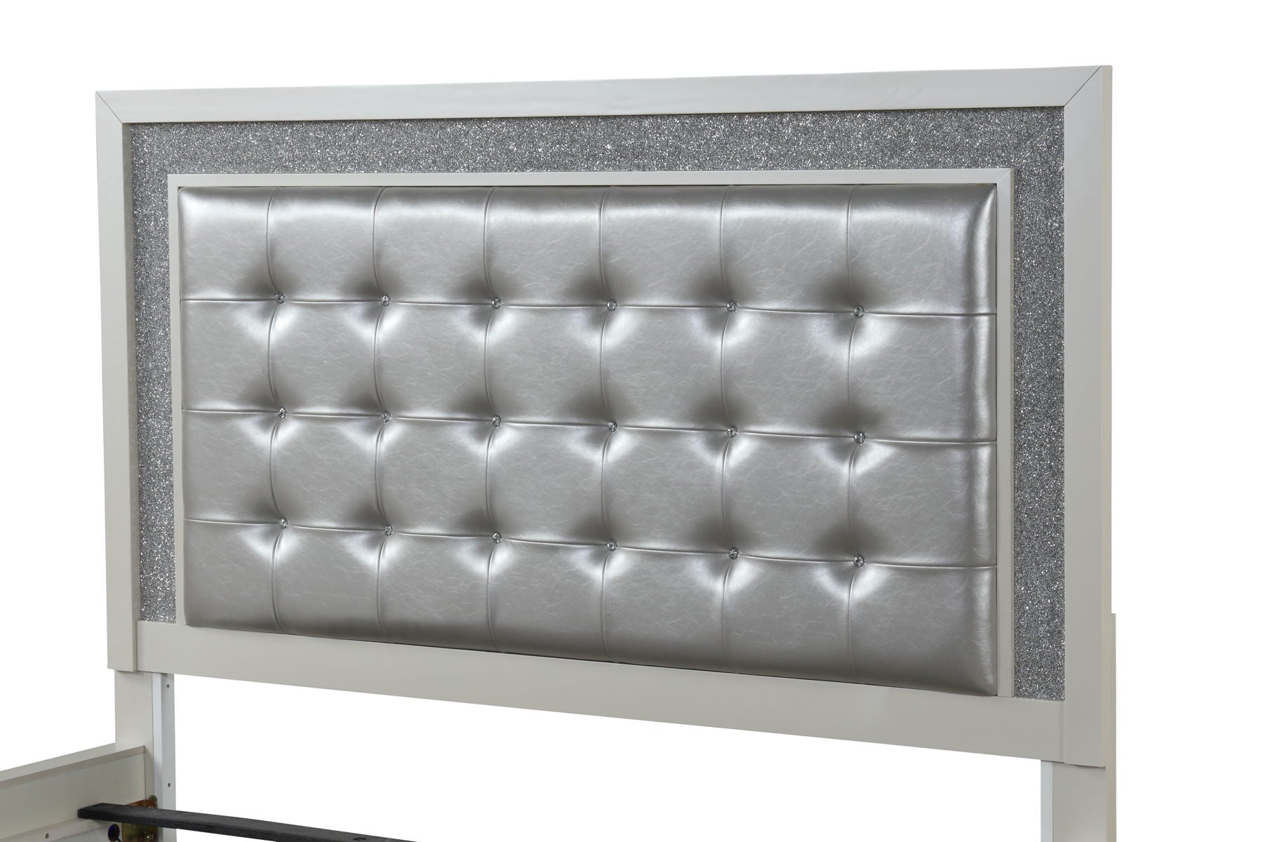 Passion King Size Bed with Leatherette Upholstered Headboard & LED Lighting