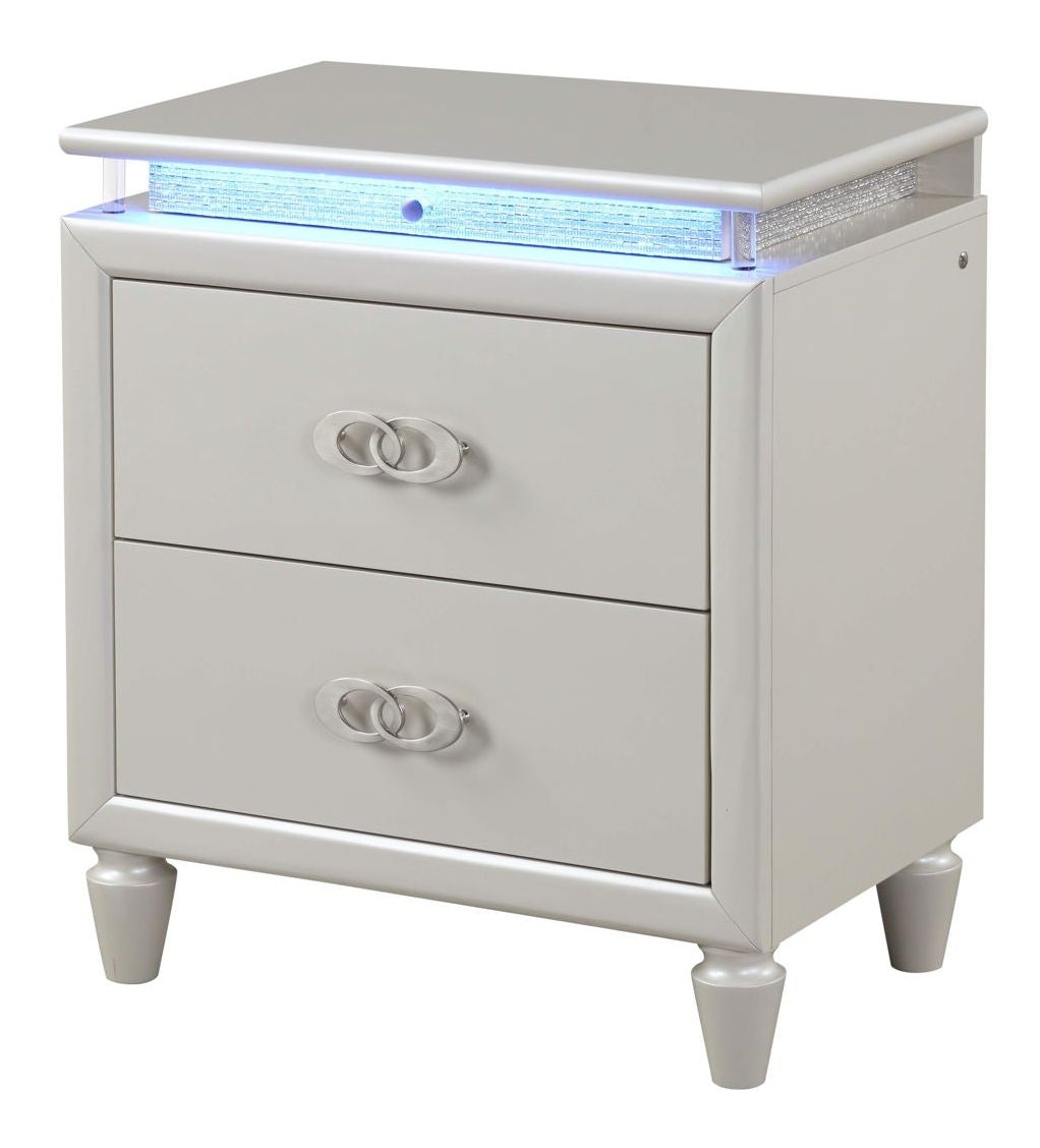  Passion LED 2-Drawers Bedroom Nightstand