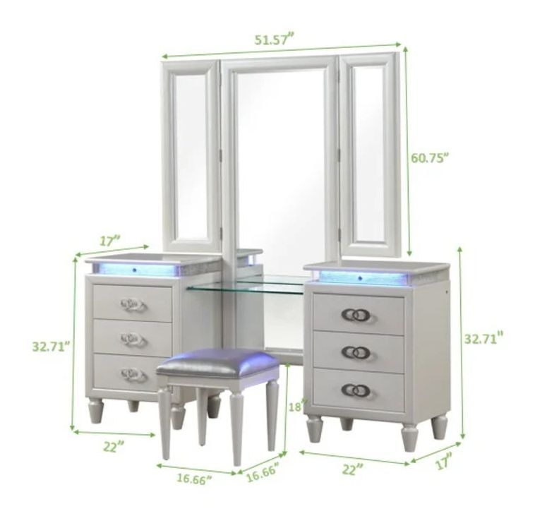 Galaxy Home Passion Milky White Vanity Set