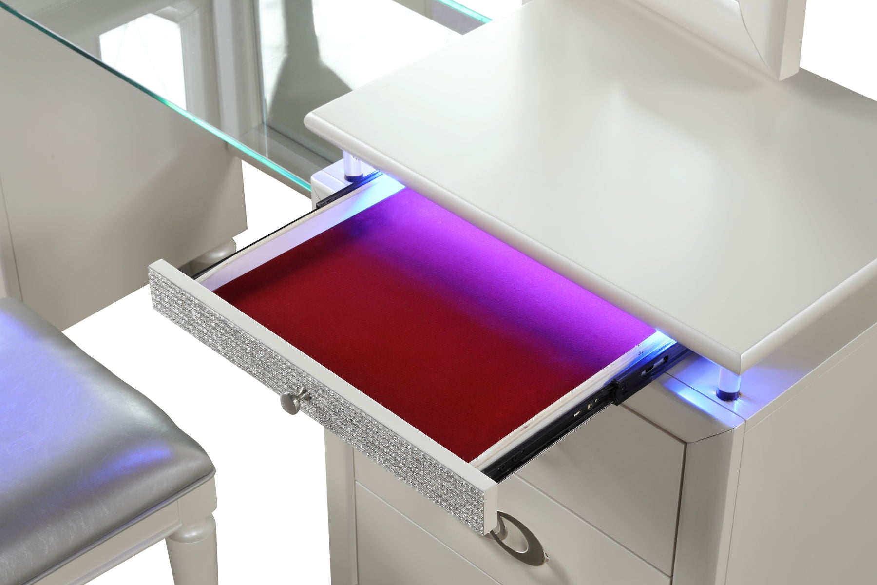 Passion 6-Drawer Wood Veneer Vanity with LED Lighting