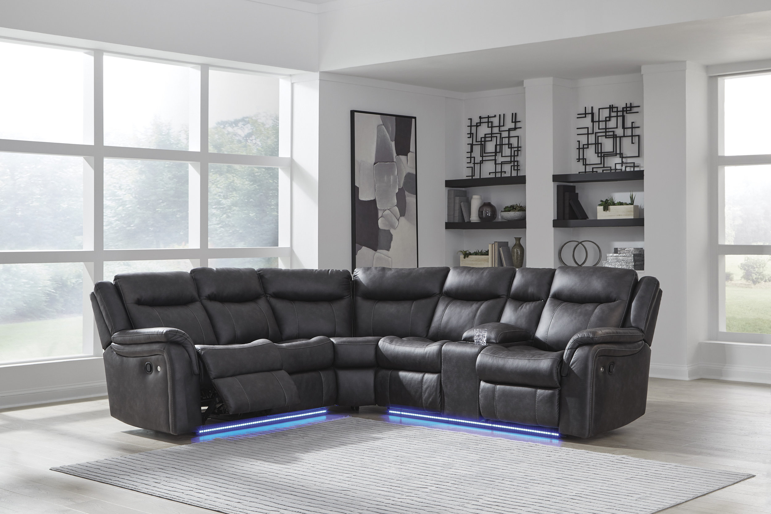 uego de sofá modular reclinable eléctrico con