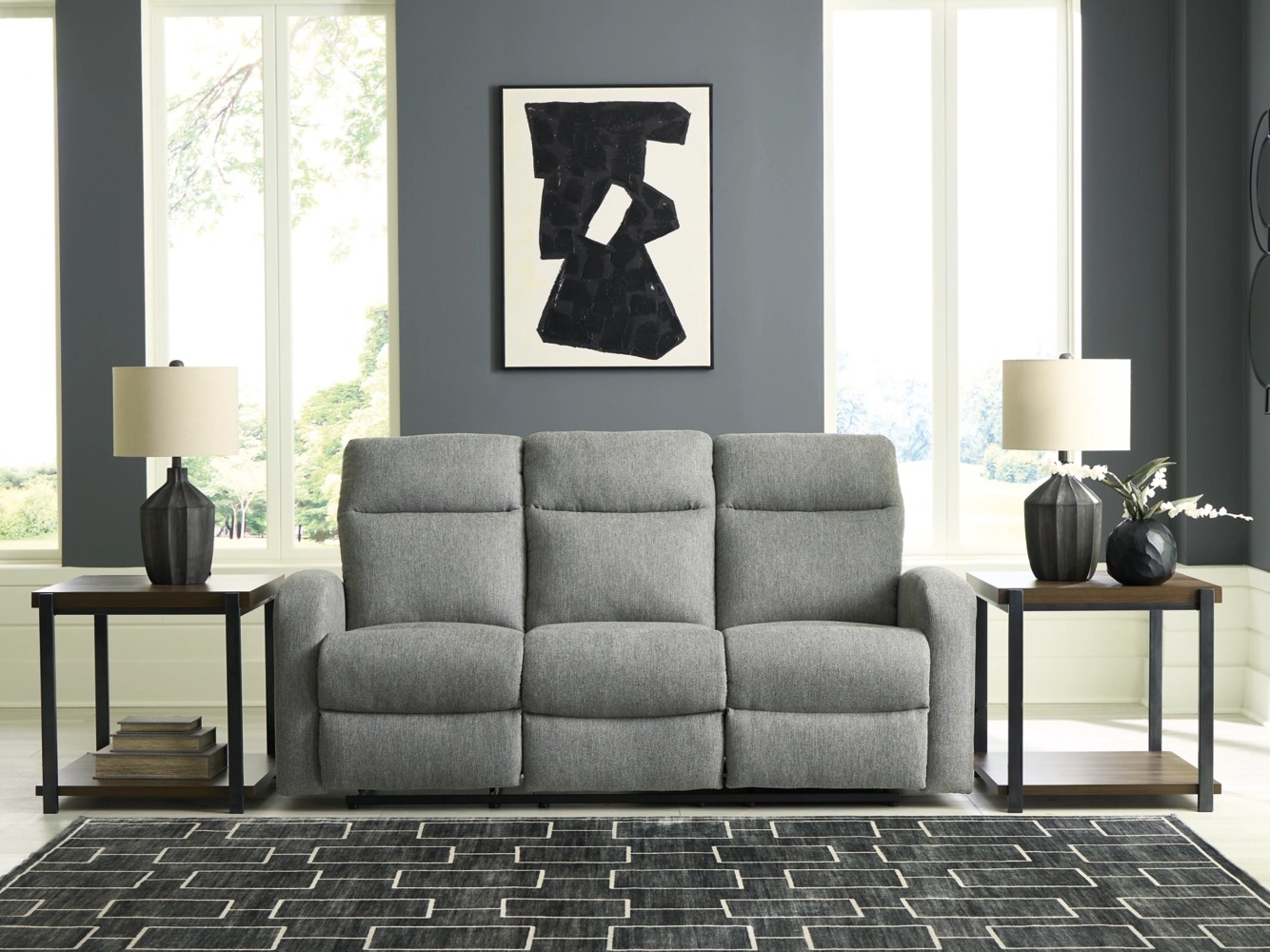 Gauntlet Polyester Reclining Living Set