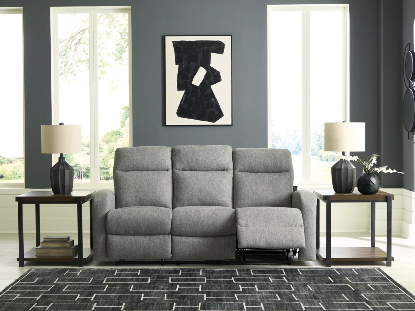 Gauntlet Polyester Reclining Living Set