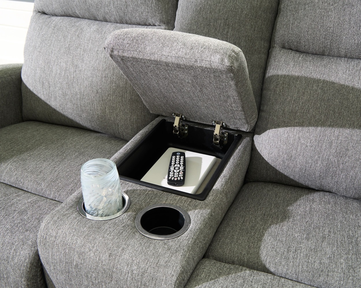 Gauntlet Polyester Reclining Loveseat w/Console