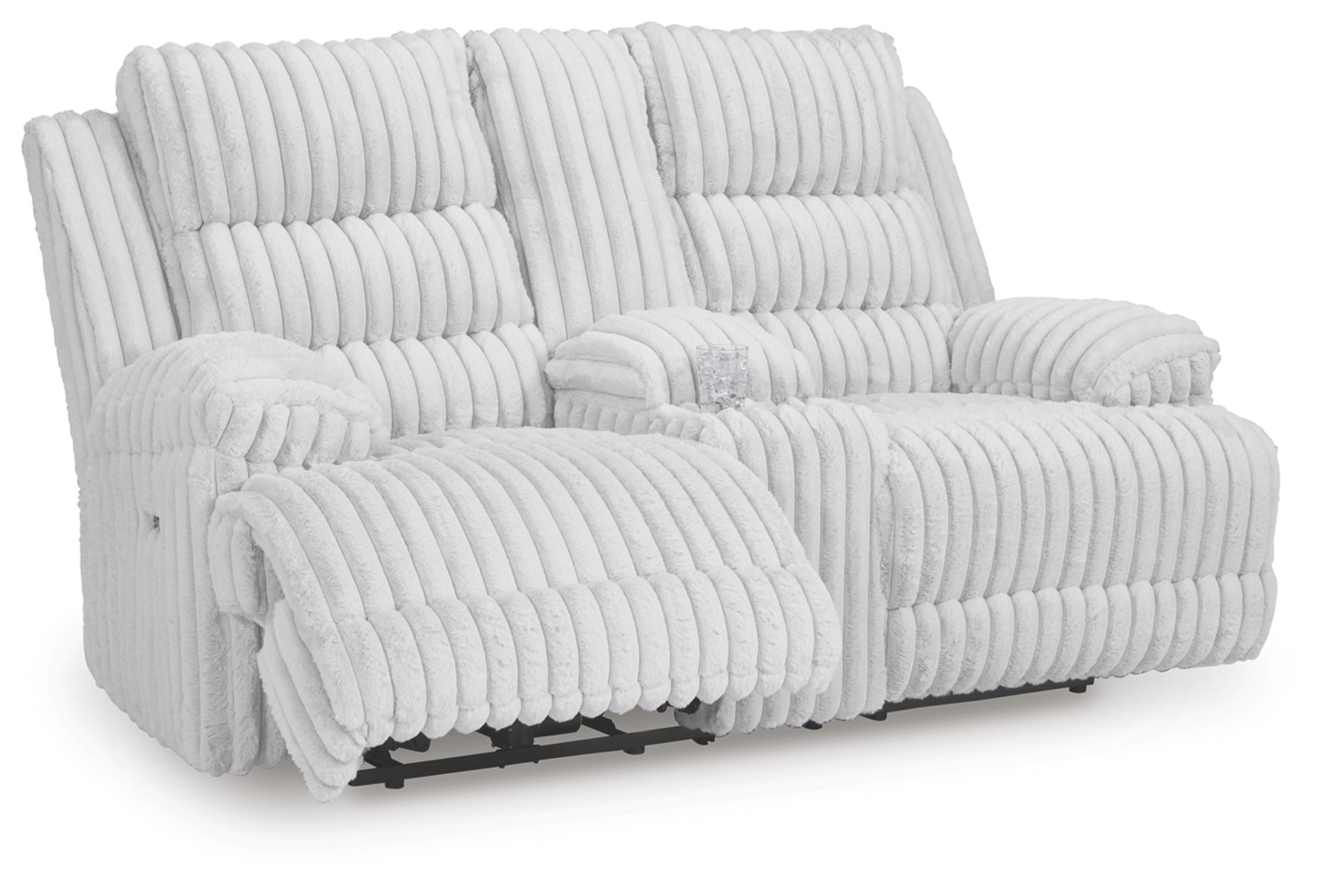 Rhines Falls Polyester Power Reclining Loveseat w/Console