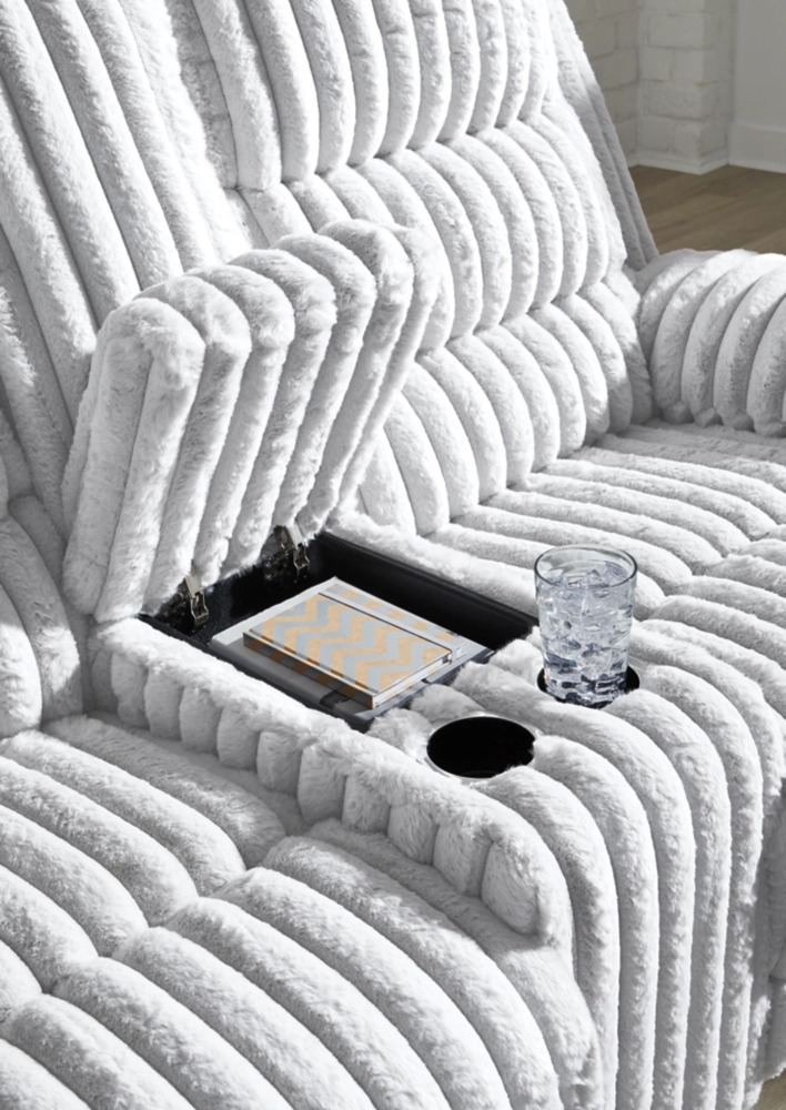 Rhines Falls Polyester Power Reclining Loveseat w/Console