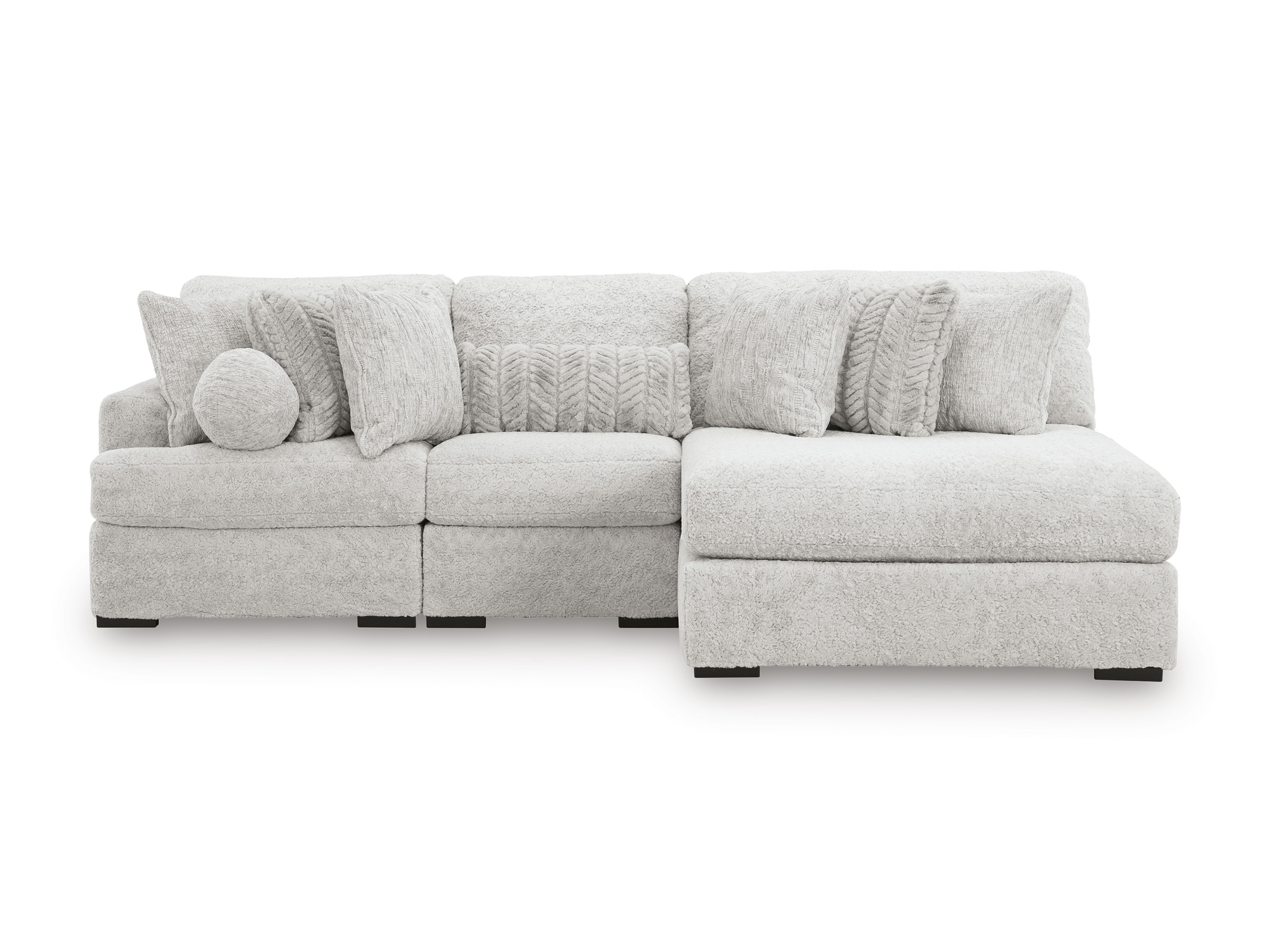 3-Piece Sectional With Chaise Cuddle Plush Collection