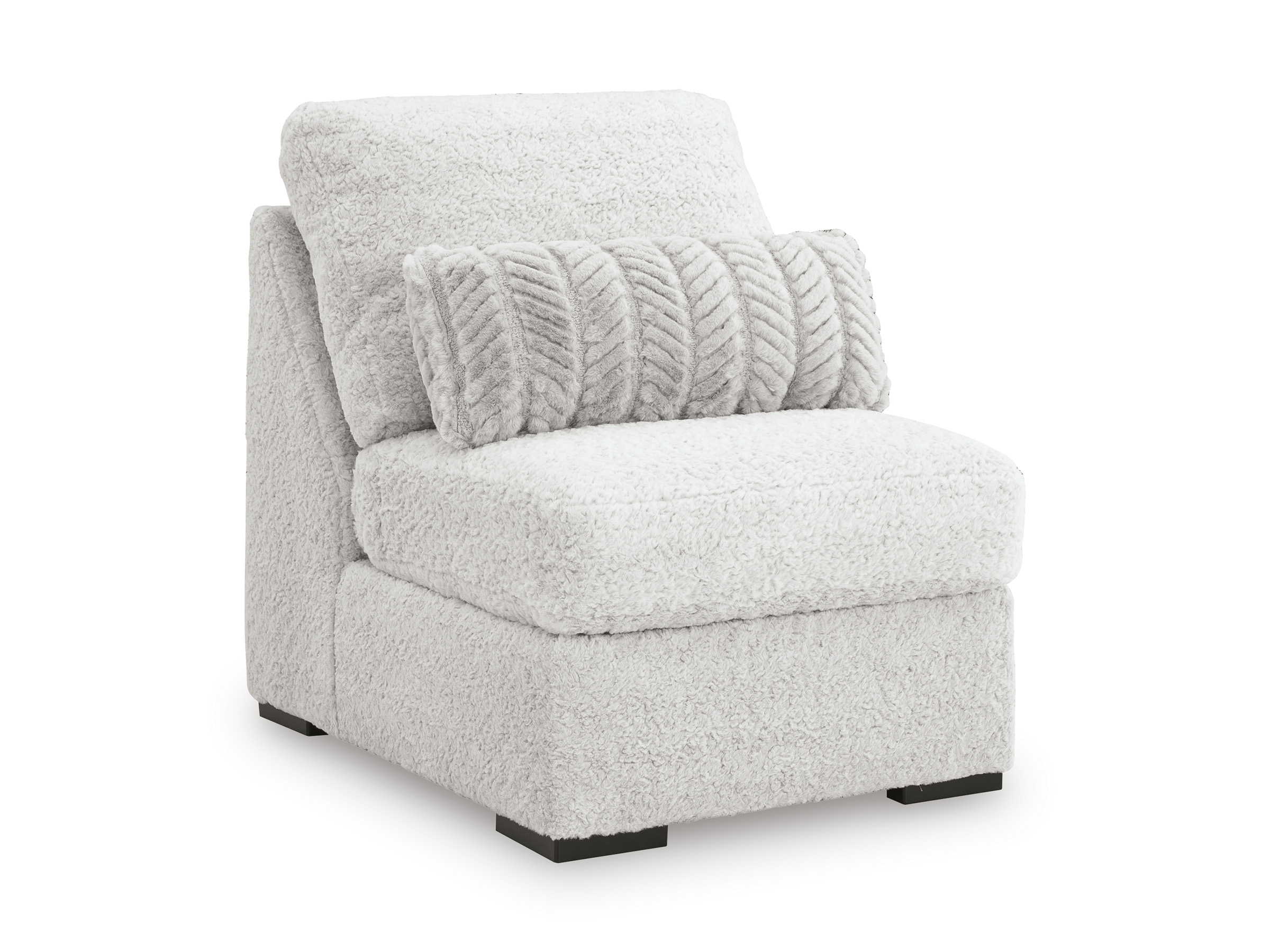 Cuddle Plush Fabric 3-Piece Sectional Sofa w/Left Chaise