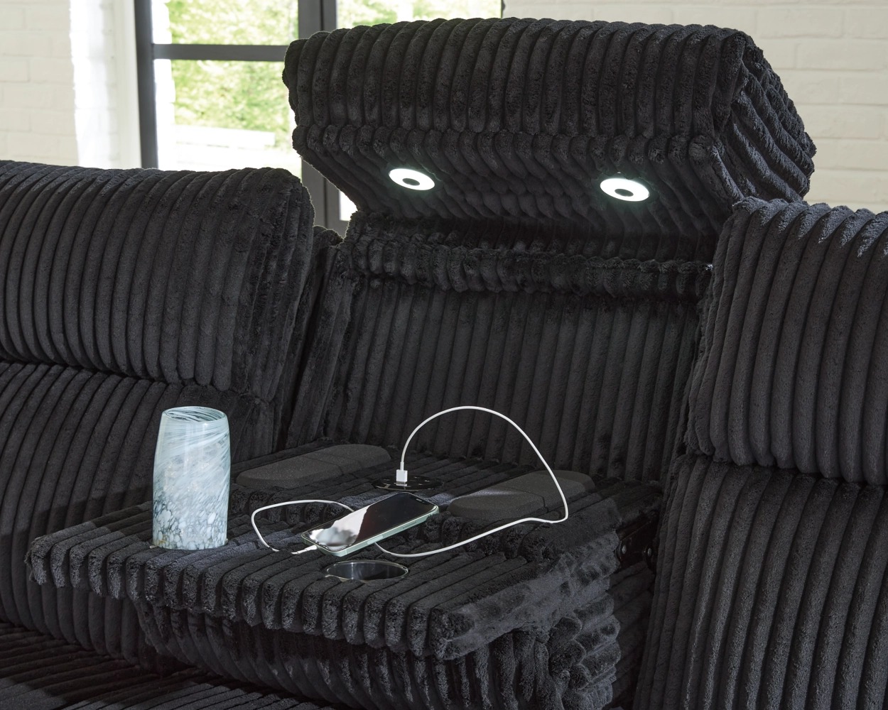 Forest Lake Polyester Power Reclining Living Room Set