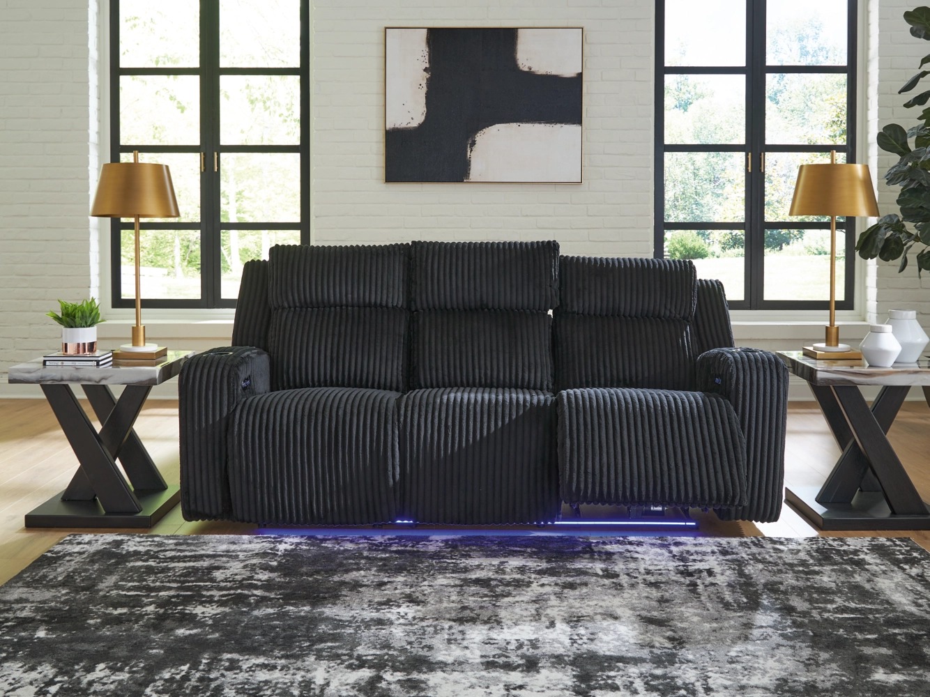 Forest Lake Polyester Power Reclining Living Room Set