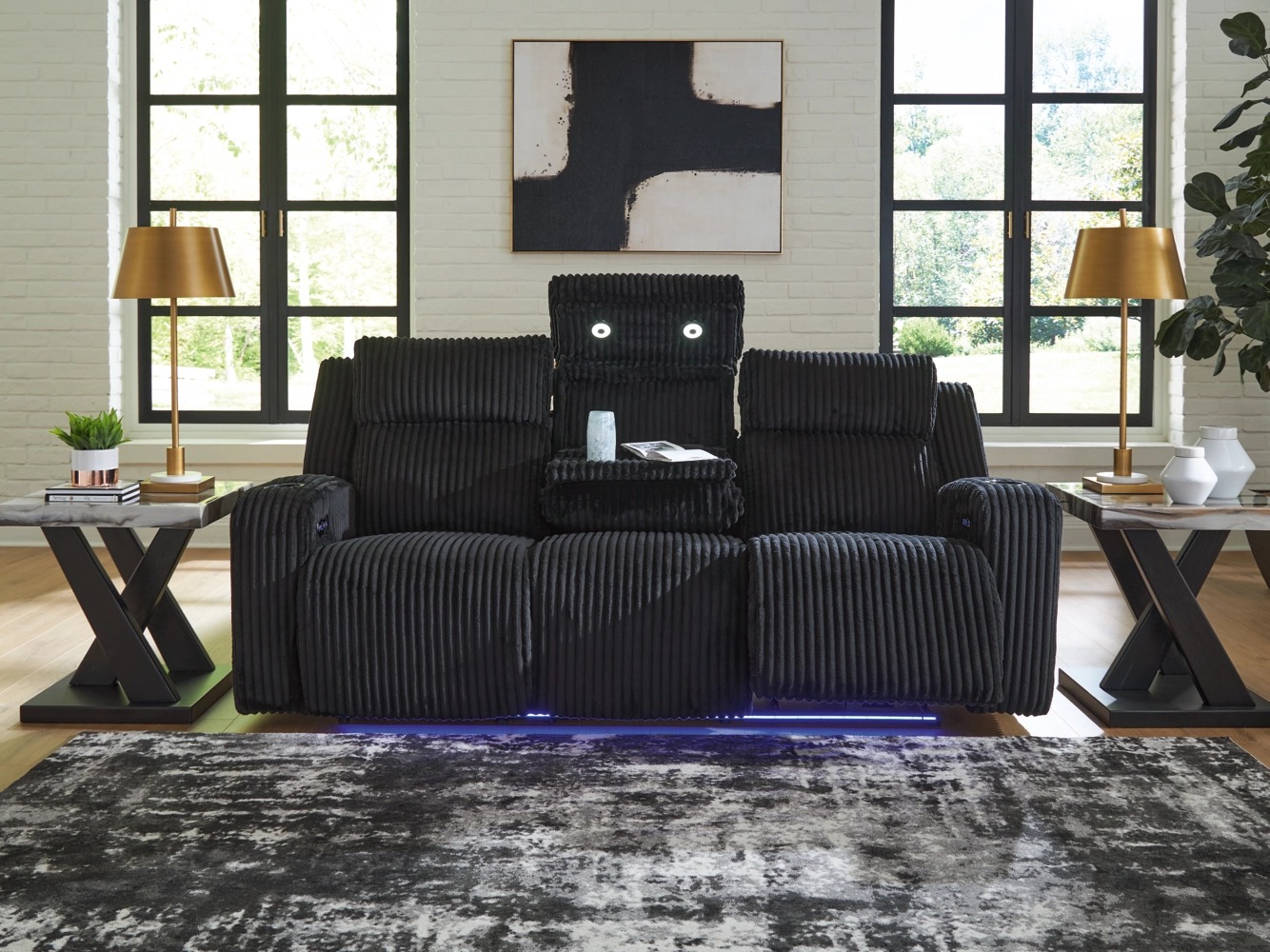 Forest Lake Polyester Power Reclining Living Room Set