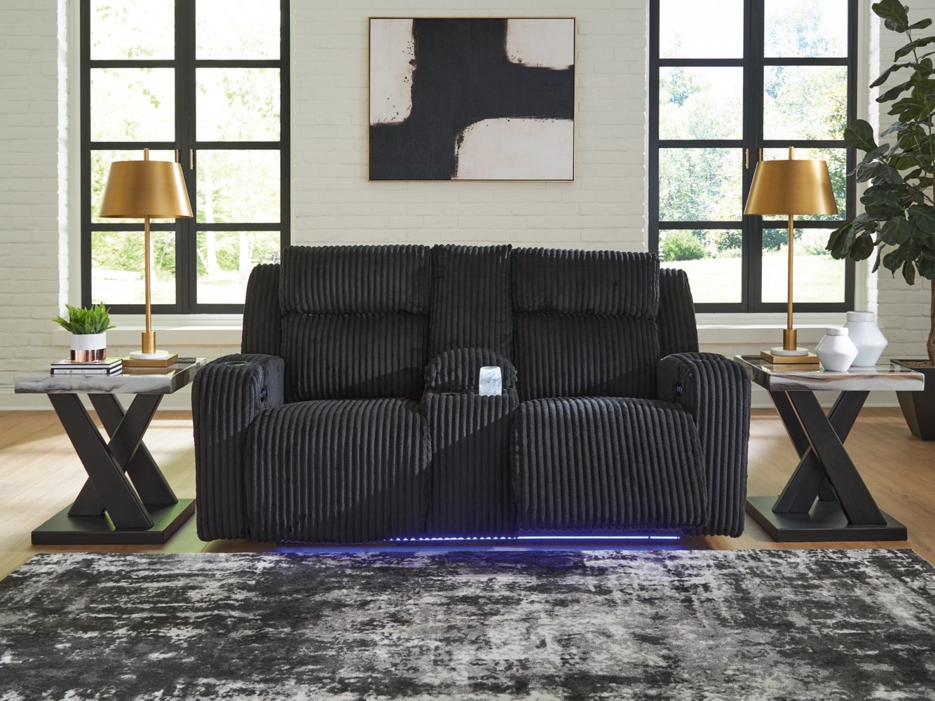 Forest Lake Polyester Power Reclining Living Room Set