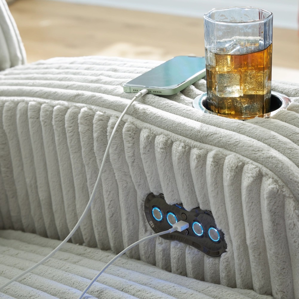 Forest Lake Polyester Power Recliner w/Adjustable Headrest